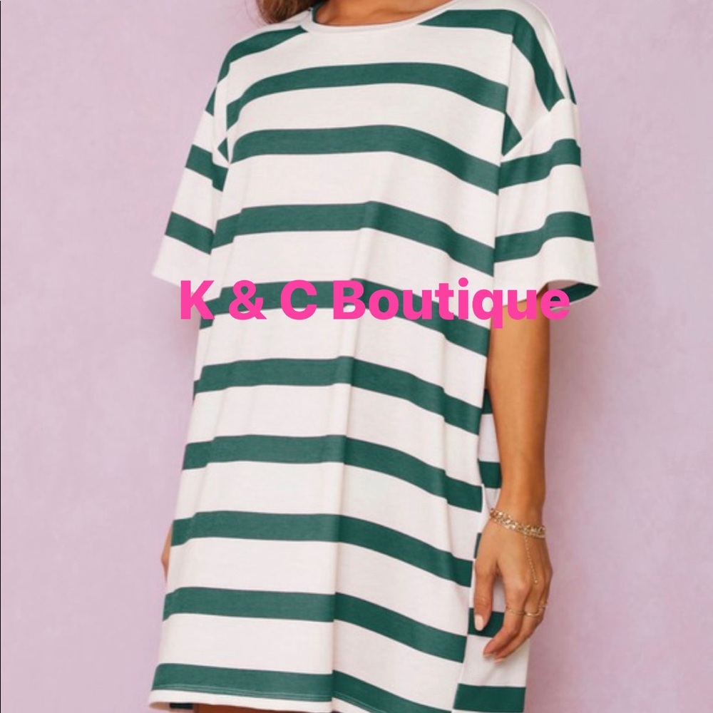 Loose Striped Tshirt Dress
